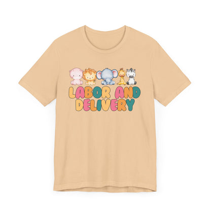 Labor and Delivery Baby Animals Unisex Short Sleeve Tee