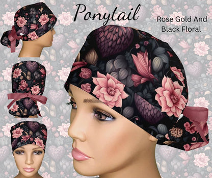 Rose Gold and Black Floral