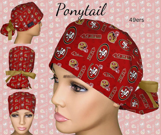 49ners Logo Ponytail Scrub Cap