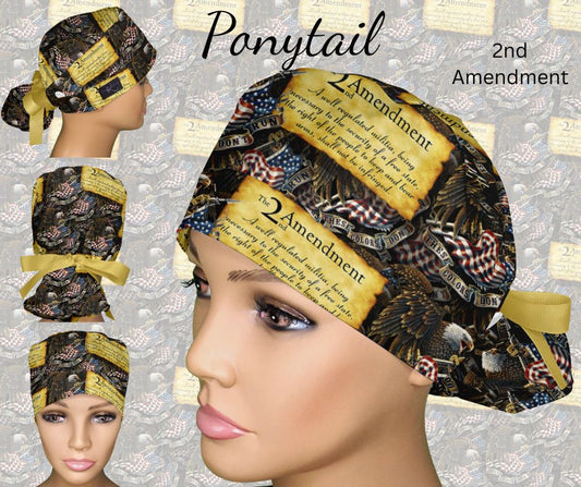 2nd Amendment Ponytail Scrub Cap