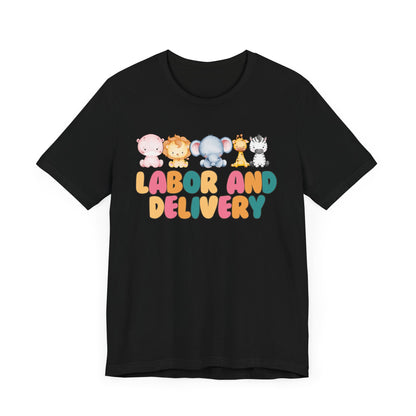 Labor and Delivery Baby Animals Unisex Short Sleeve Tee