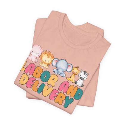 Labor and Delivery Baby Animals Unisex Short Sleeve Tee