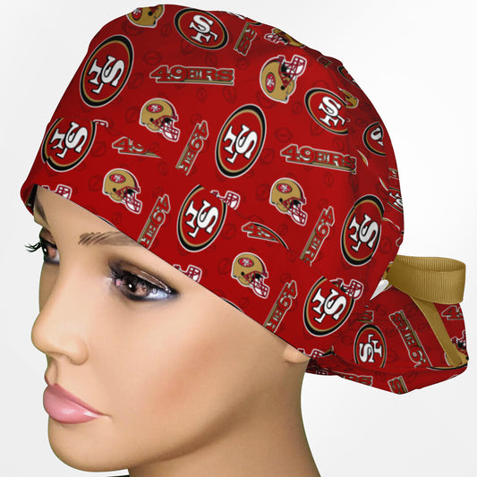 49ners Logo Ponytail Scrub Cap