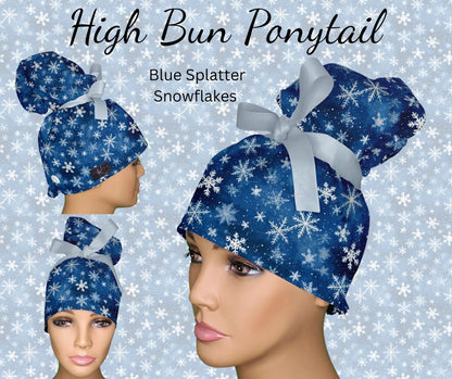 Blue Splatter Snowflakes