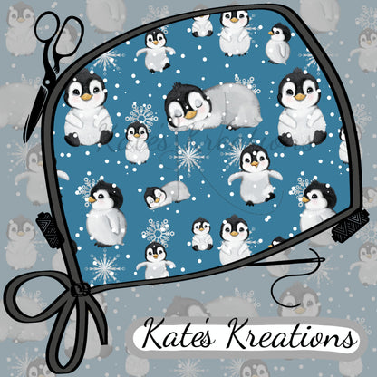 Baby Penguins High Bun Ponytail Scrub Cap