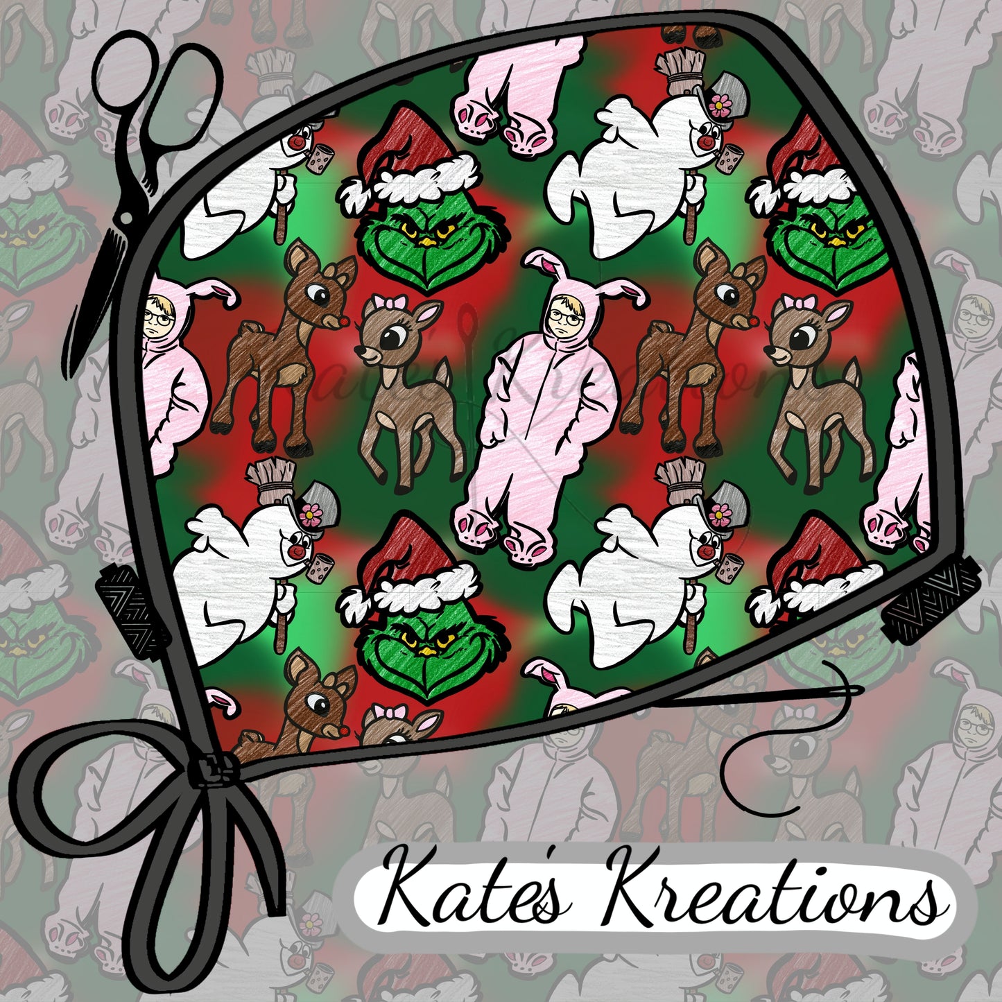 Christmas Movies Bouffant Scrub Cap