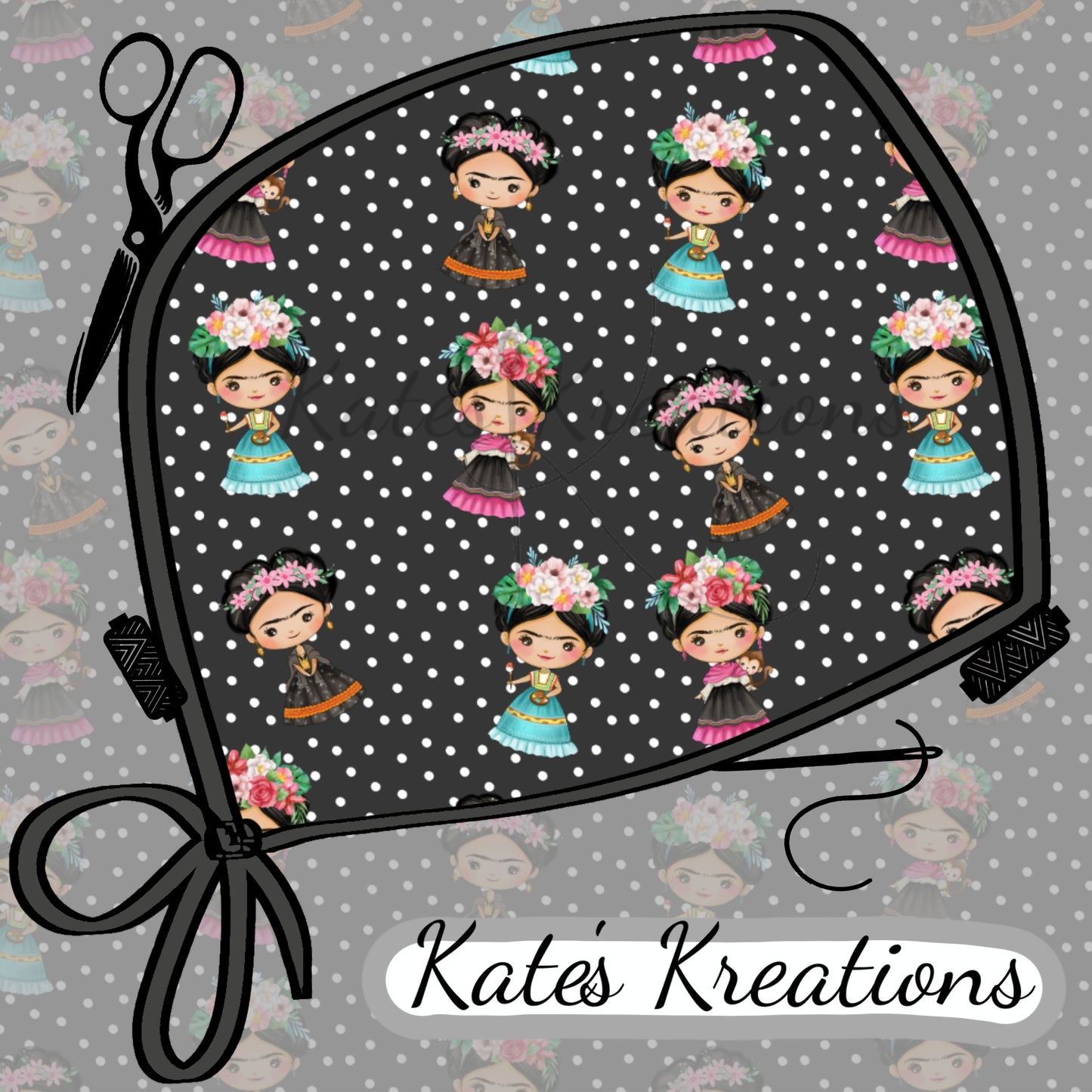 Frida Cute Bouffant Scrub Cap