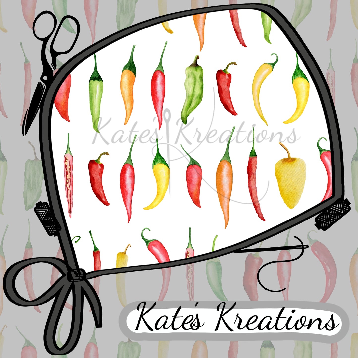 Chilies Ponytail Scrub Cap
