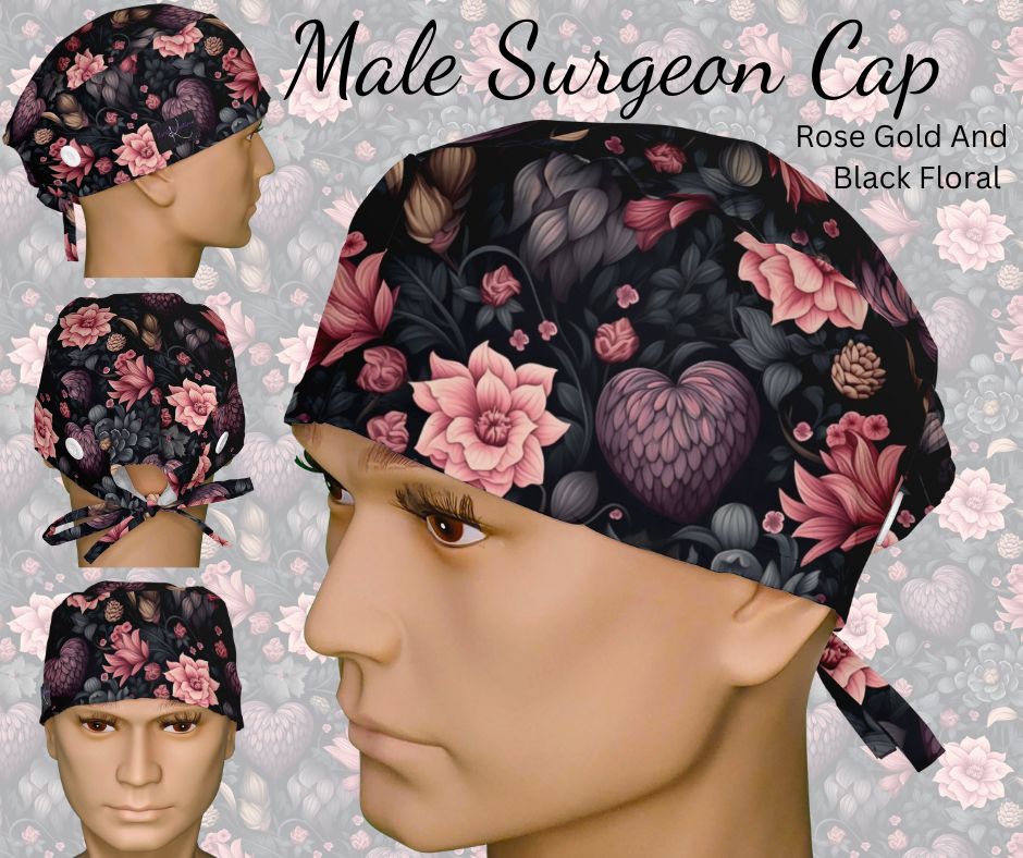 Rose Gold and Black Floral