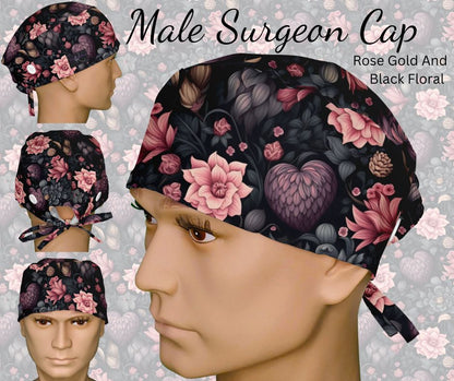 Rose Gold and Black Floral