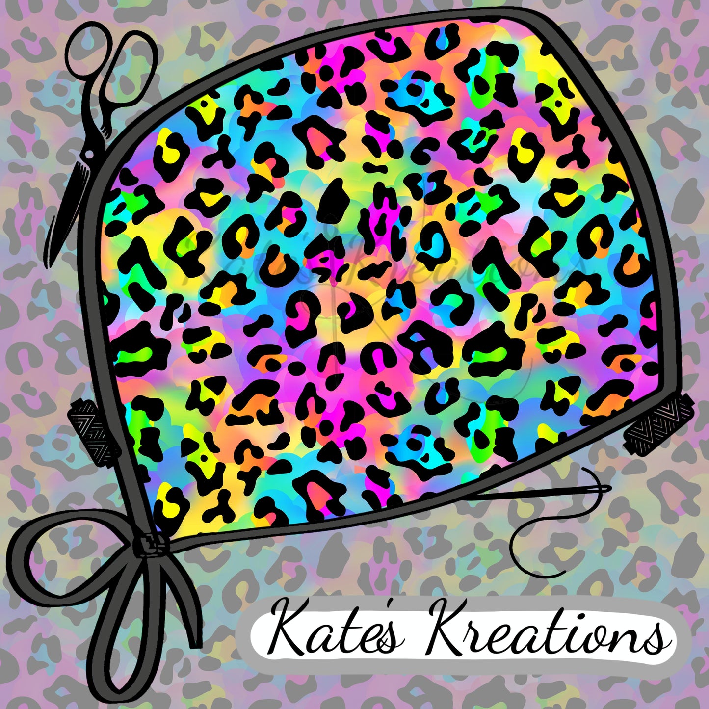 Lisa Leopard Bouffant Scrub Cap