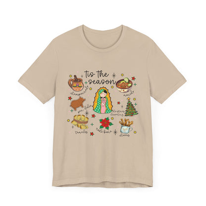 Festive Holiday Unisex Short Sleeve Tee - "'Tis the Season" Design