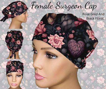 Rose Gold and Black Floral