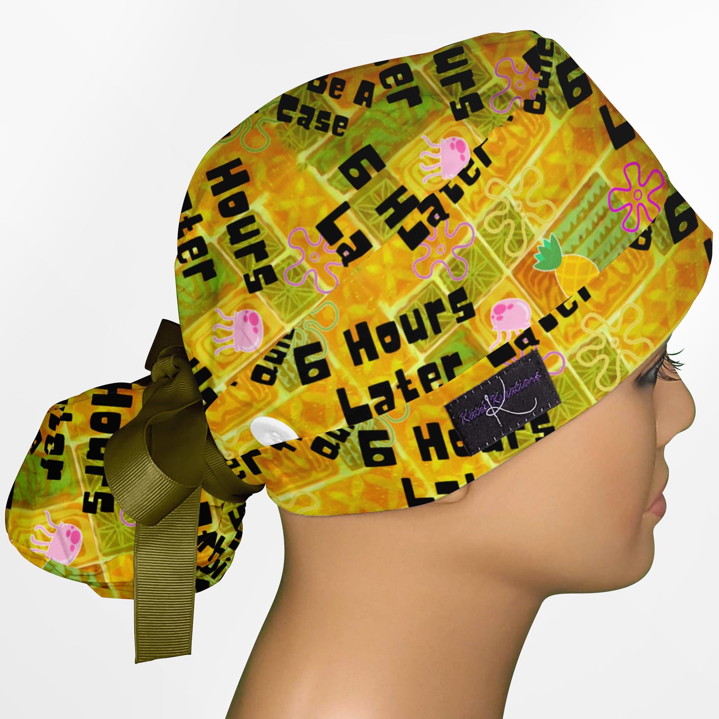 6 Hours Later Ponytail Scrub Cap