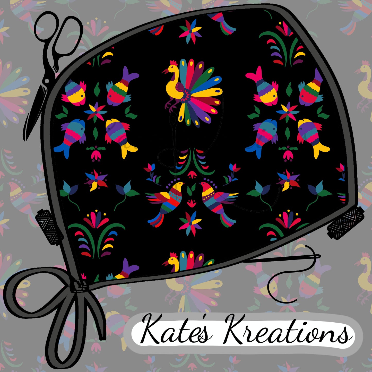 Cinco De Mayo Black Euro Scrub Cap