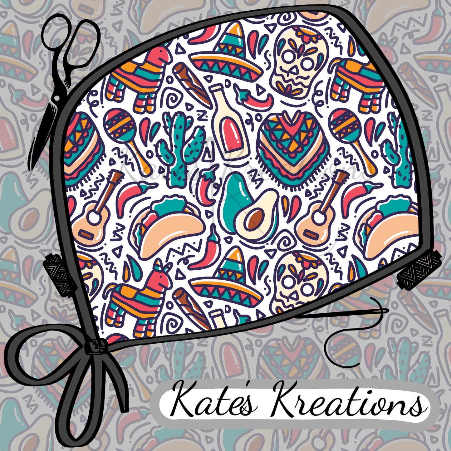 Cinco De Mayo Doodle Surgeon Scrub Cap