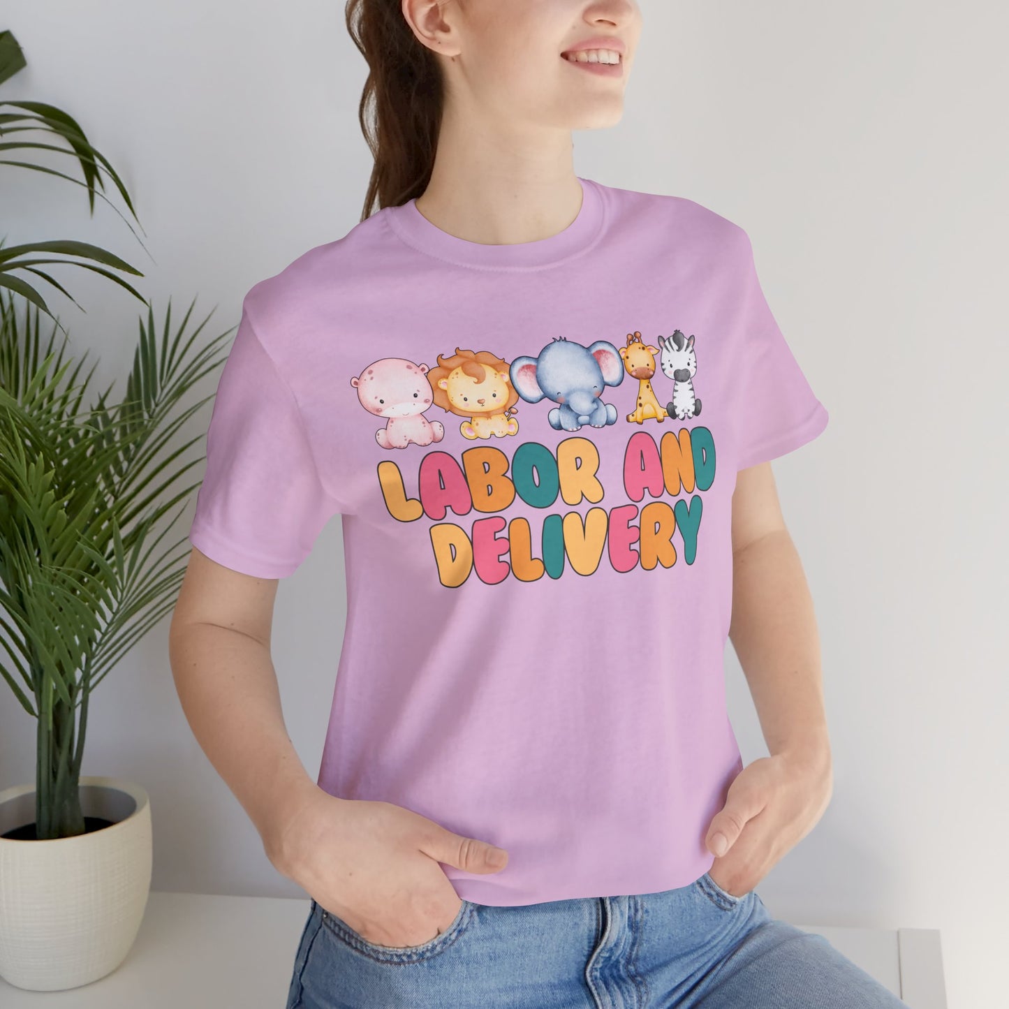 Labor and Delivery Baby Animals Unisex Short Sleeve Tee