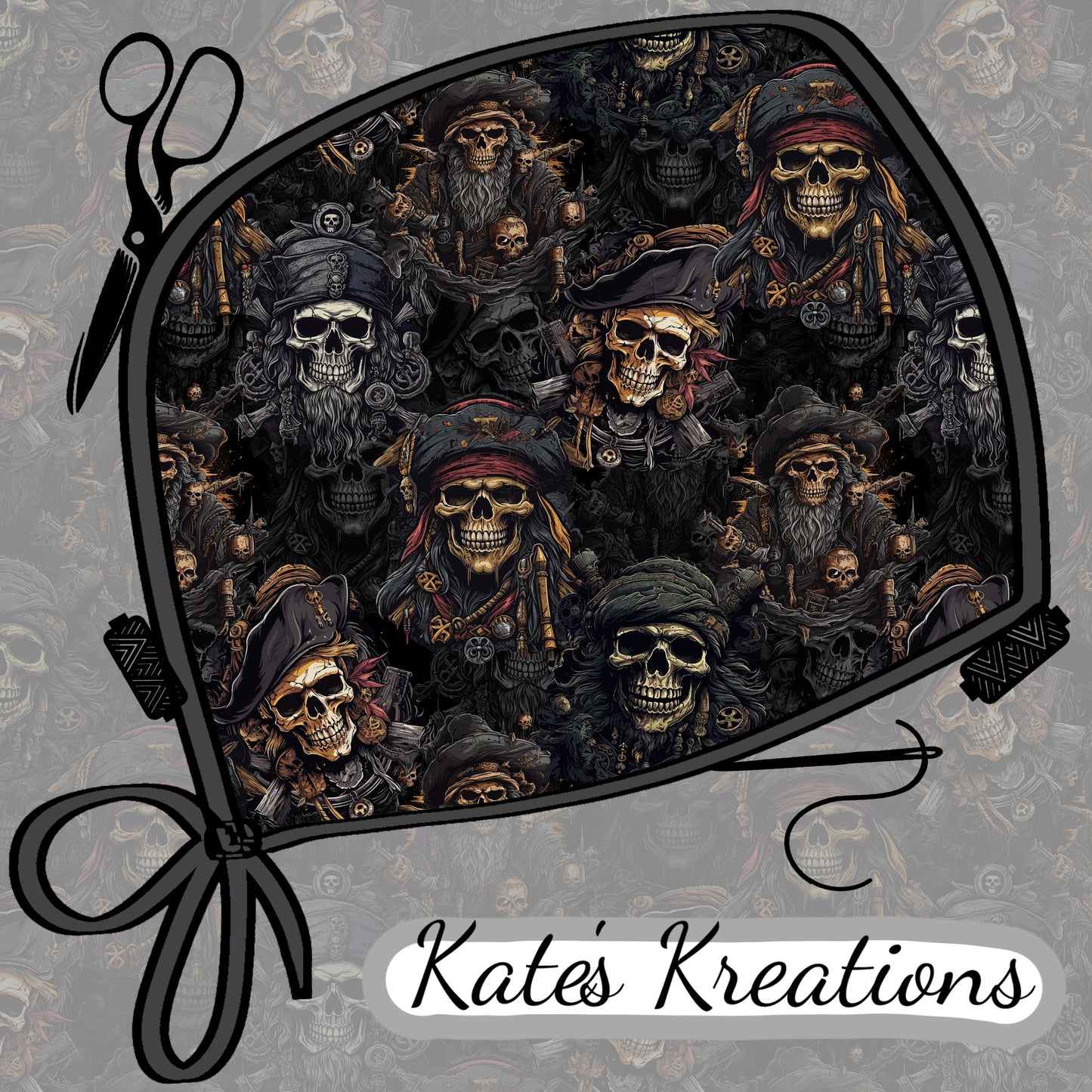 Caribbean Pirates Euro Scrub Cap