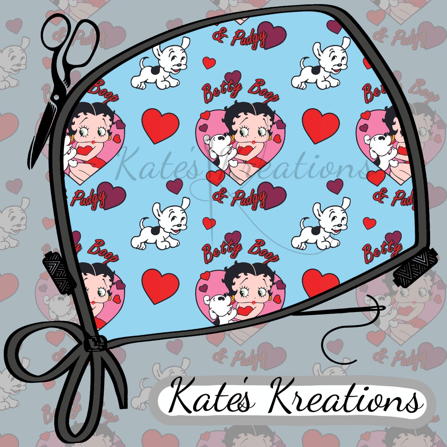 Betty Boop And Pudgy Ponytail Scrub Cap
