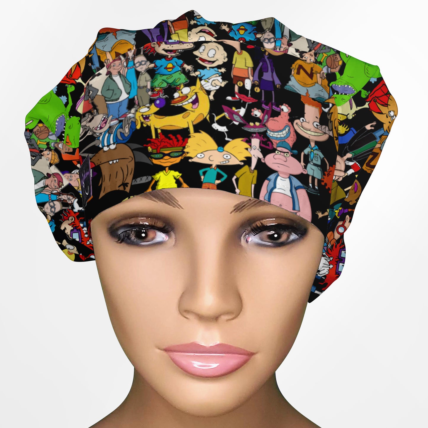 90's Cartoons Bouffant Scrub Caps