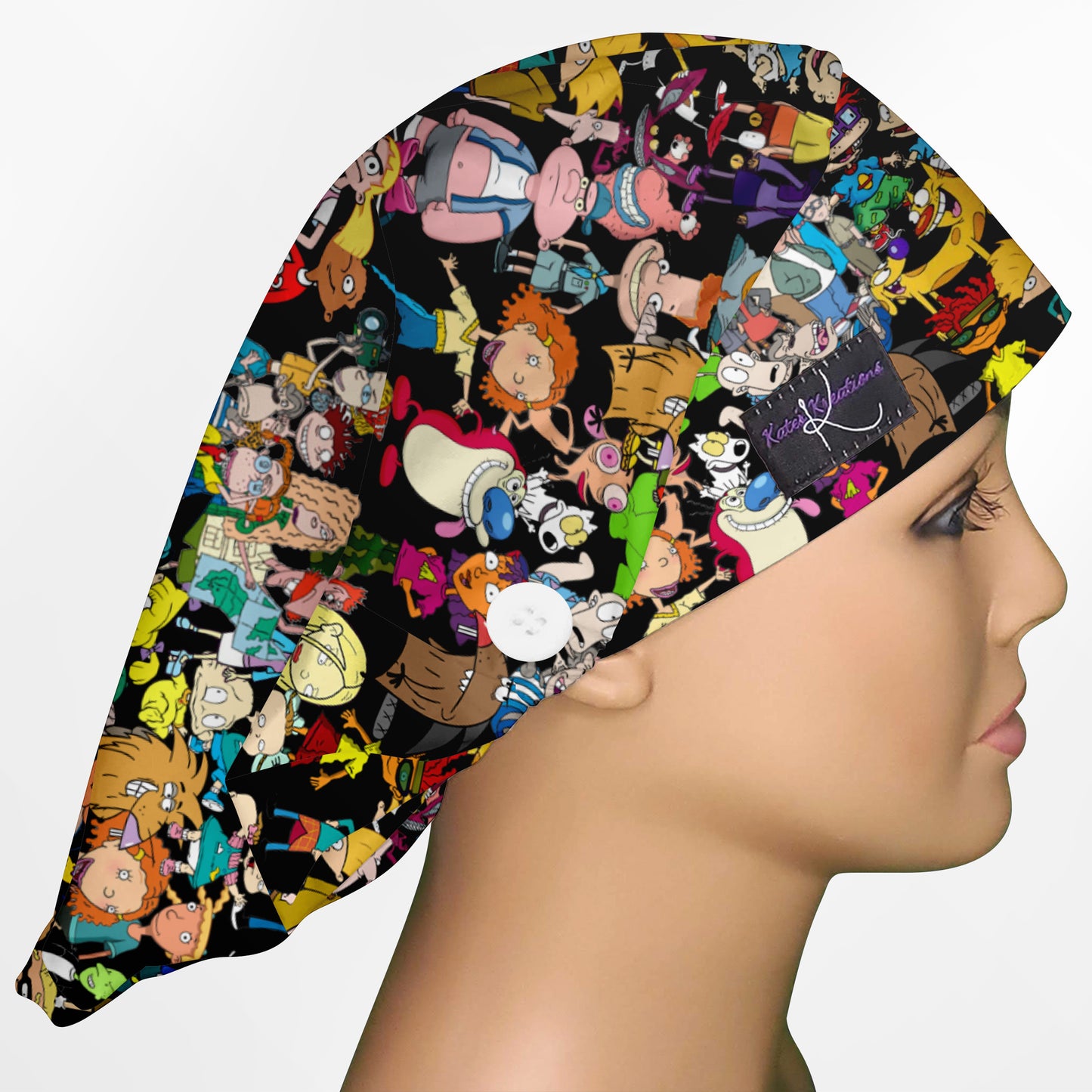 90's Cartoons Bouffant Scrub Caps