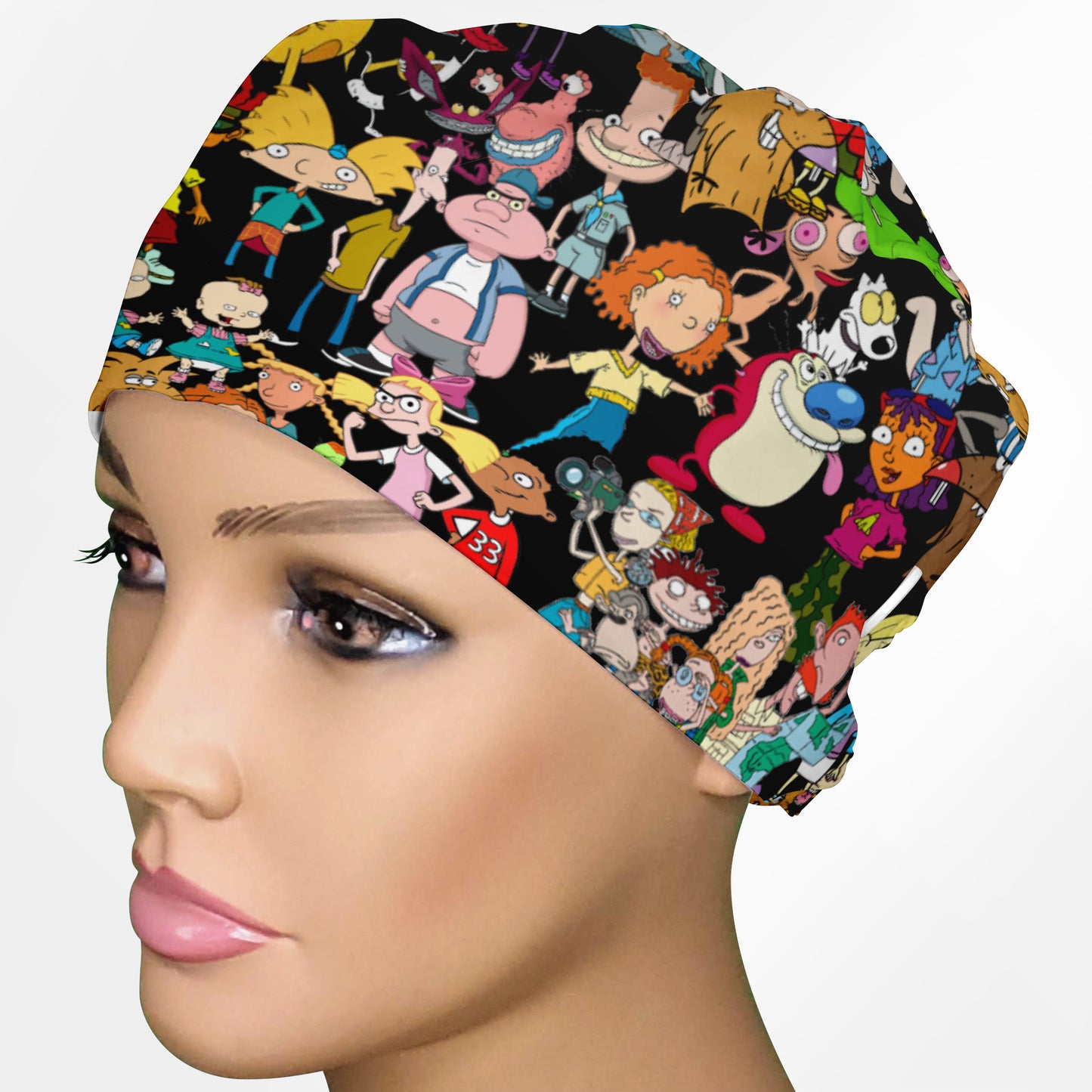 90's Cartoons Low-Tie Scrub Cap
