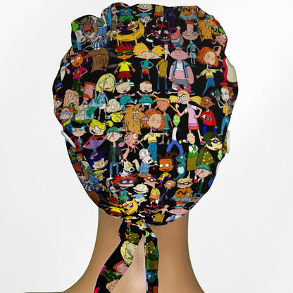 90's Cartoons Low-Tie Scrub Cap