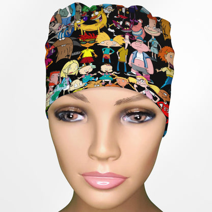 90's Cartoons Low-Tie Scrub Cap