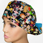 90's Cartoons Ponytail Scrub Cap