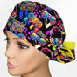 90's Neon Ponytail Scrub Cap