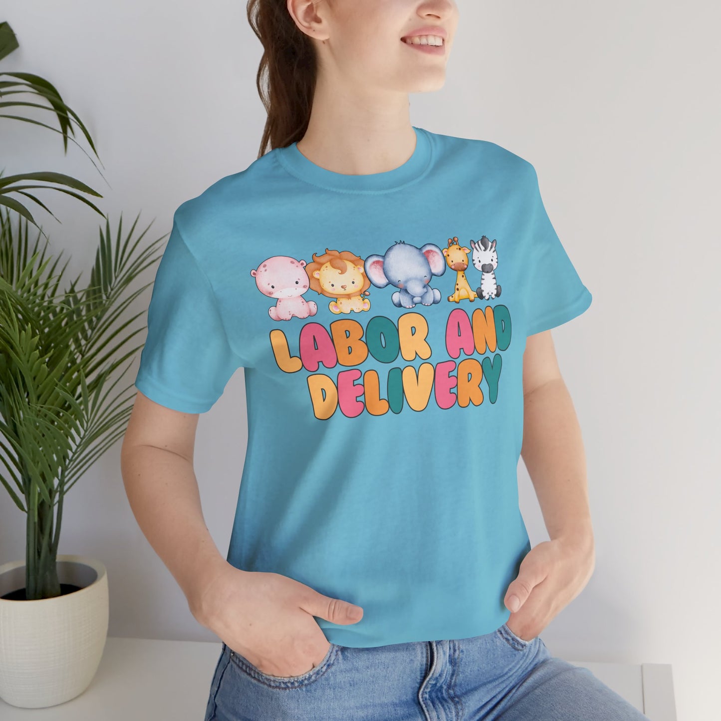 Labor and Delivery Baby Animals Unisex Short Sleeve Tee