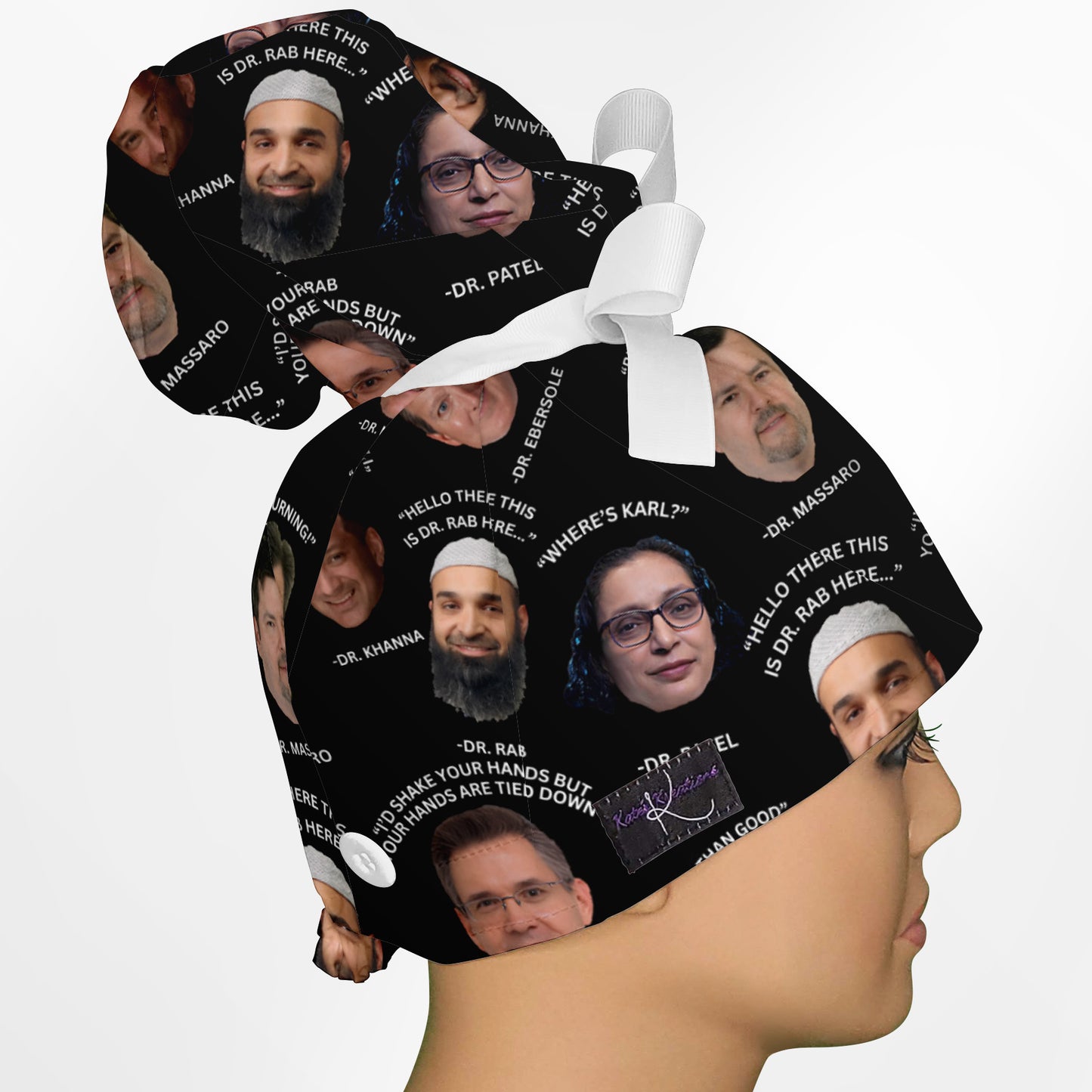 Custom Miriam High Bun Ponytail Scrub Cap