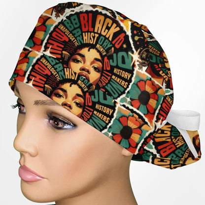 Juneteenth Ponytail Scrub Cap