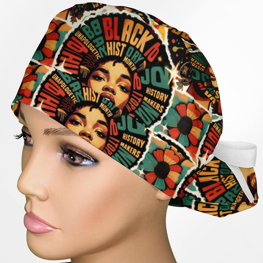 Juneteenth Ponytail Scrub Cap