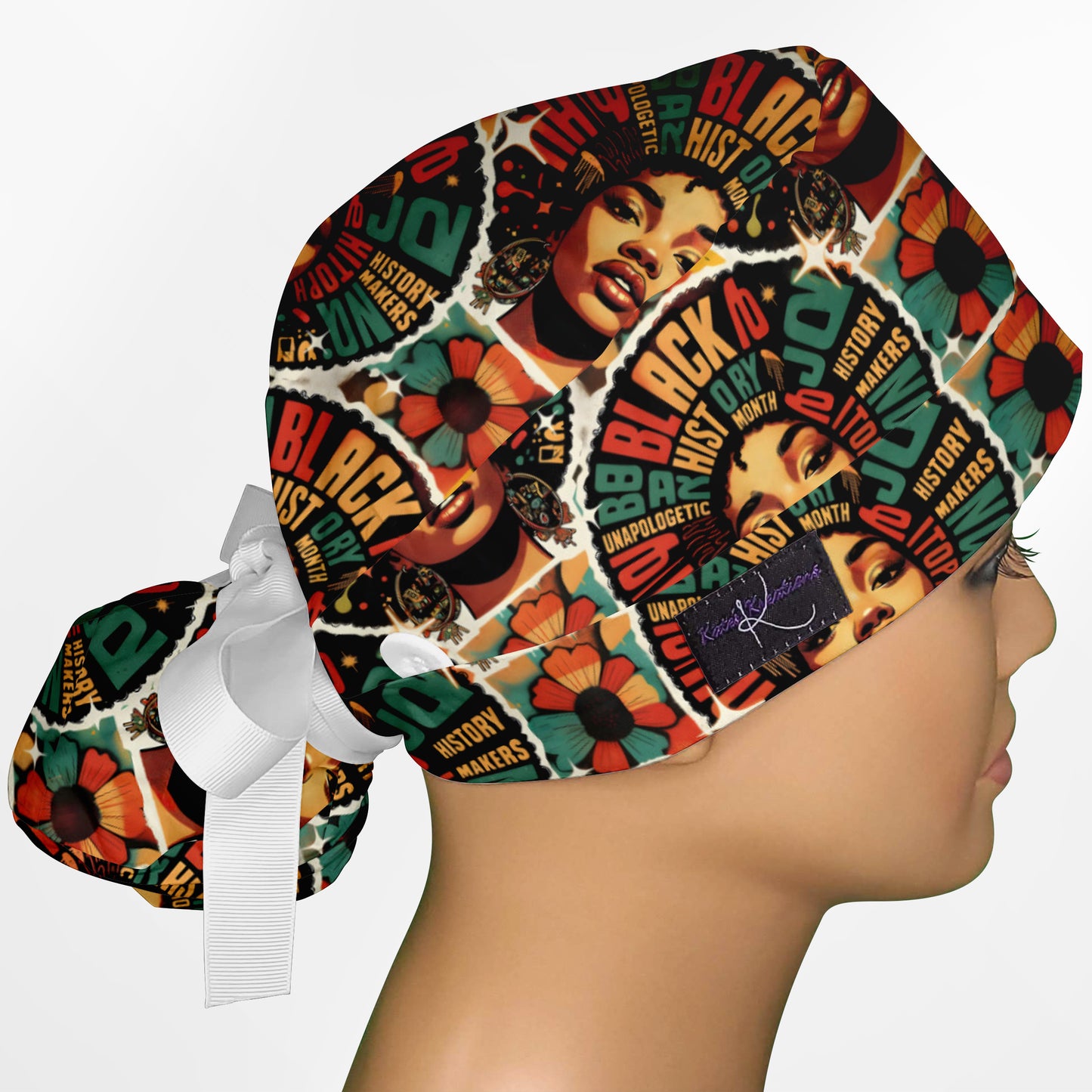 Juneteenth Ponytail Scrub Cap