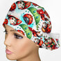 Whimsical Ladybugs - Blue Ponytail Style Scrub Hat