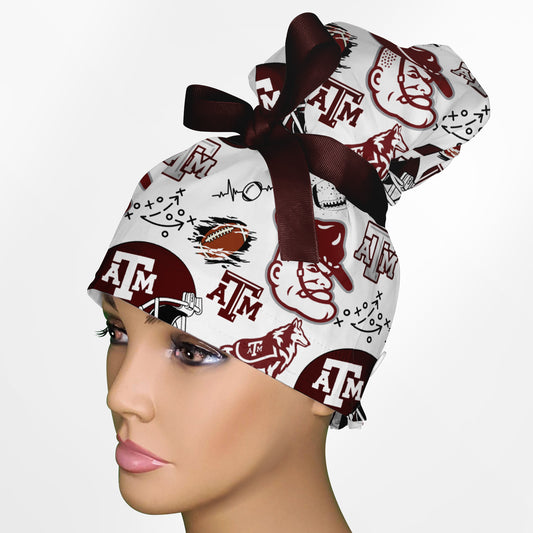 A&M High Bun Ponytail Scrub Cap