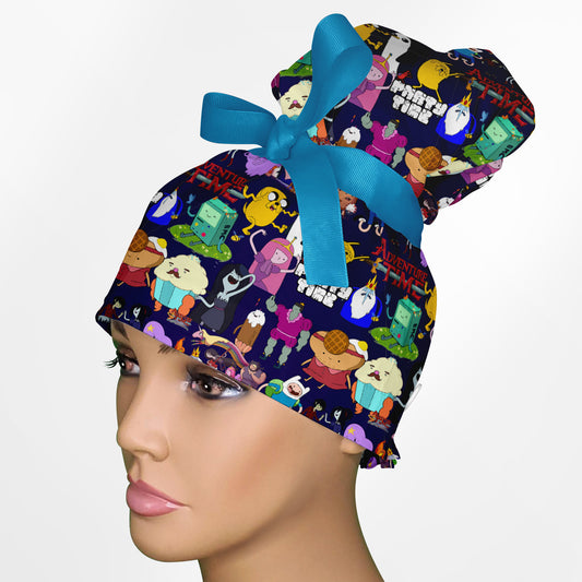 Adventure Time High Bun Ponytail Scrub Cap