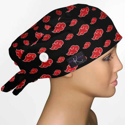 Blood Moon Clouds Low-Tie Surgeon Scrub Cap