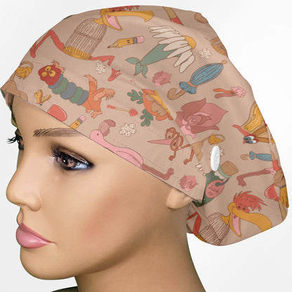 Alice Animals Euro Scrub Cap
