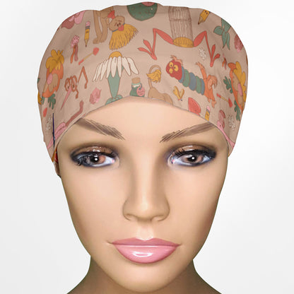 Alice Animals Euro Scrub Cap