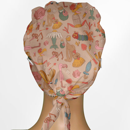 Alice Animals Low-Tie Surgeon Scrub Cap