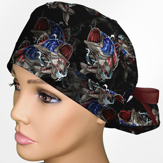 American Bass Ponytail Scrub Cap