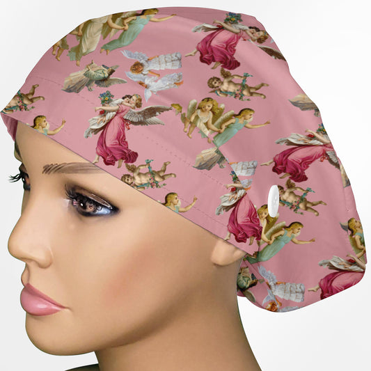 Angels Pink Euro Scrub Cap