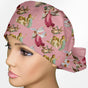 Angels Pink Ponytail Scrub Cap
