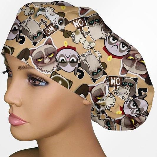Angry Cats Bouffant Scrub Cap