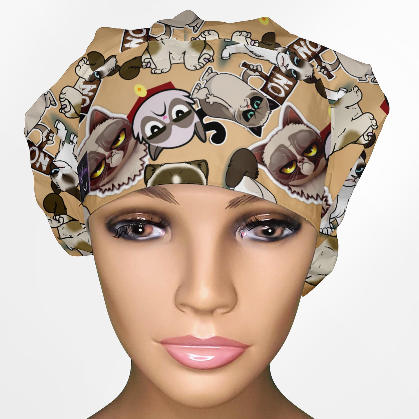 Angry Cats Bouffant Scrub Cap