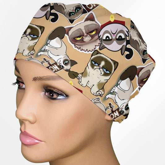 Angry Cats Low-Tie Surgeon Scrub Cap