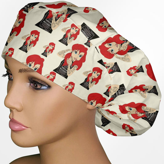 Ariel Tattoos Bouffant Scrub Cap