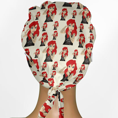 Ariel Tattoos Low-Tie Surgeon Scrub Cap
